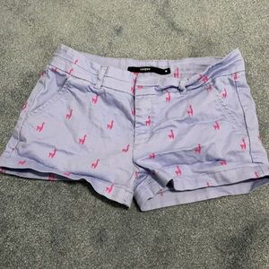 Purple zip printed preppy shorts